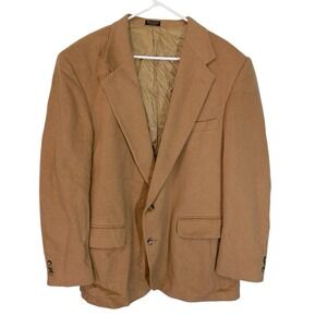 John L. Blair 46L Tan Camel Hair Wool Blazer Sport Coat Dark Academia Ivy League